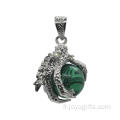 Nouveaux produits 2016 Charm Jewelry Malachite Sphère Dragon Ball Griffe Pendentif